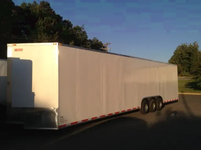 34FT WHITE BUMPER PULL ENCLOSED CAR HAULER
