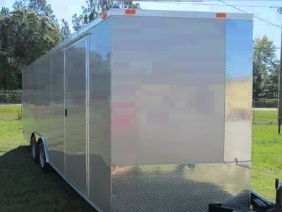 GREY 22FT ENCLOSED V NOSE CAR HAULER