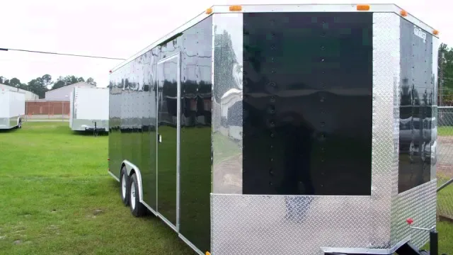 24ft V Nose Enclosed Car Hauler Black