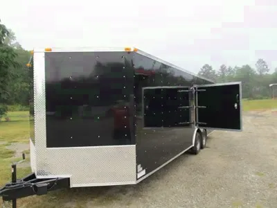 26ft V Nose Car Hauler w/ Escape Hatch
