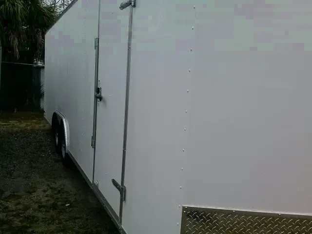 White V- Nose 24ft Enclosed Car Hauler