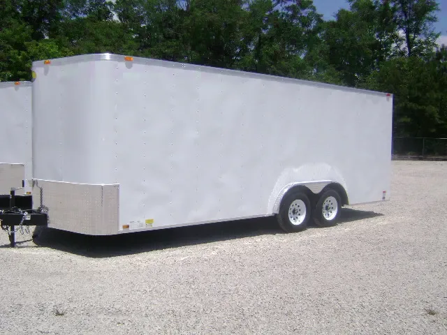 20FT WHITE V-NOSE CAR HAULER