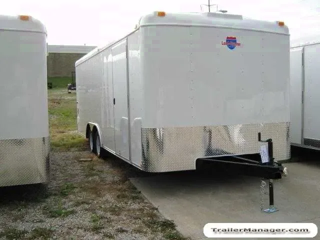 20FT WHITE FLAT FRONT CAR HAULER