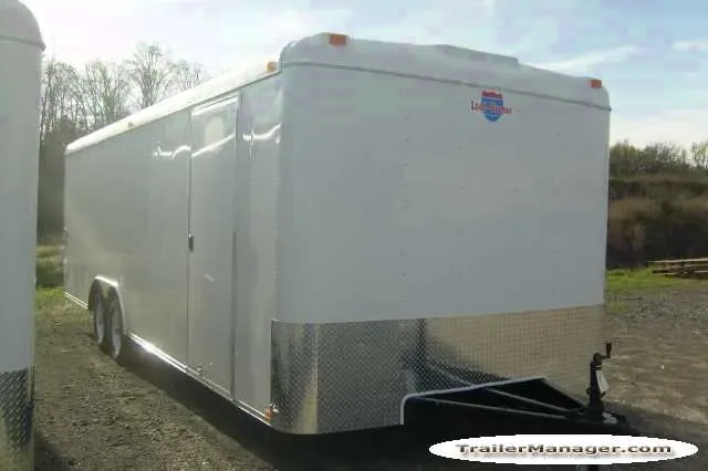 24ft White Car Hauler w/Spare Mount