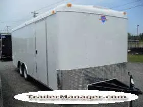 20FT ENCLOSED WHITE With Ramp-SPARE TIRE