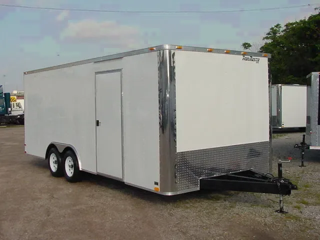 TA Bumper Pull Enclosed White 20ft Car Trailer