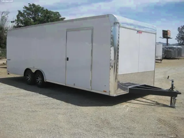 24FT Car Hauler-White Flat Front