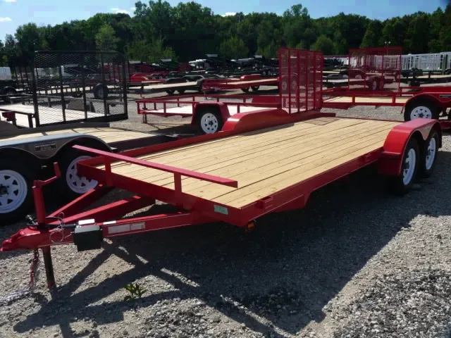 18ft Red  Tandem Axle Open Car Hauler