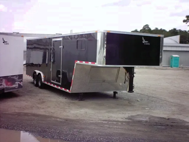 Black 34ft TA Gooseneck Car Trailer
