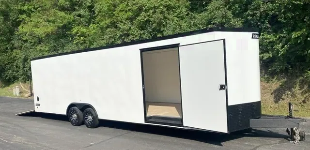 28ft White Enclosed Car Hauler w/Electrical Package