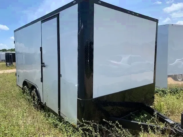 16FT ENCLOSED WHITE CAR HAULER