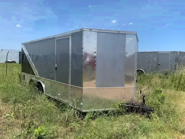 Grey/Black 18FT TA Car Hauler w/Wrap Around Diamond Plating