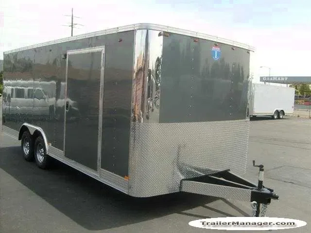 20FT Flat Front  Silver Car Hauler With Ramp