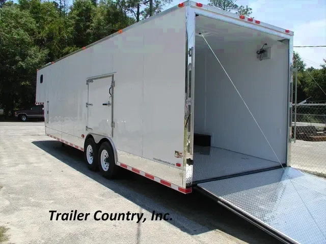 2026 NEW 8.5 x 34 Gooseneck Car Hauler, 7'6" Height, Electrical Pkg. A/C, Escape Door.
