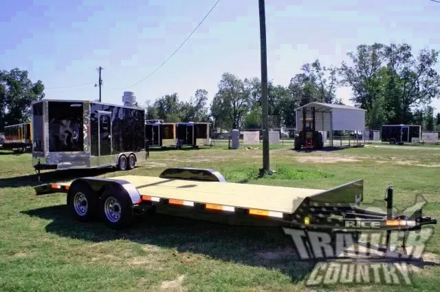 7 x 20 10K Rice Flatbed Utility Carhauler Trlr