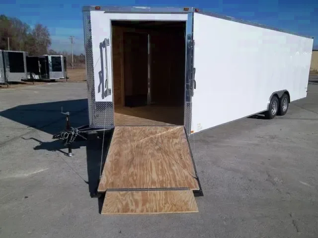 8.5 X 24 ENCLOSED CAR HAULER TRAILER -V-Nose Ramp Door