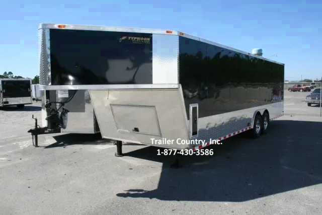 8.5 X 32 ENCLOSED GOOSENECK CAR HAULER TRAILER-MAGS