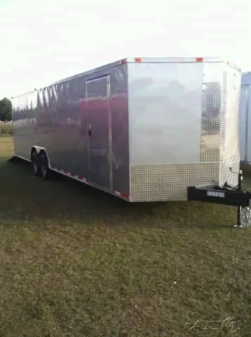 Silver V-nose 28ft Car Hauler