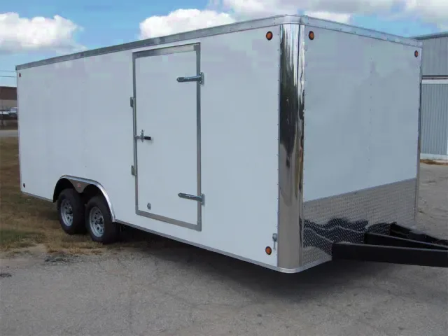 24ft Car Hauler cargo & bike trailer - White Flat Front
