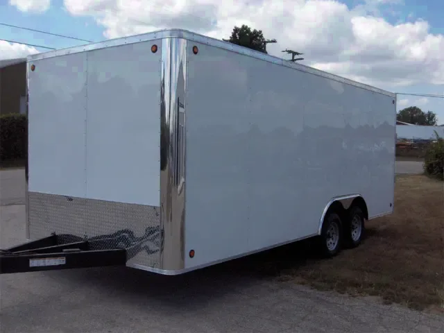 White 24ft Enclosed cargo, car, auto trailer