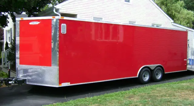 Red 24ft V Nose Car Hauler, AUTO TRAILER