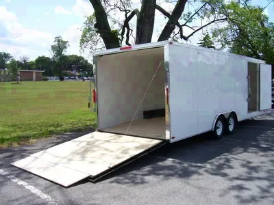 24ft Car Hauler  WHITE INTERIOR