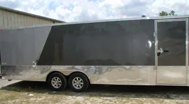 28ft Two Toned Auto Trailer w/V-nose
