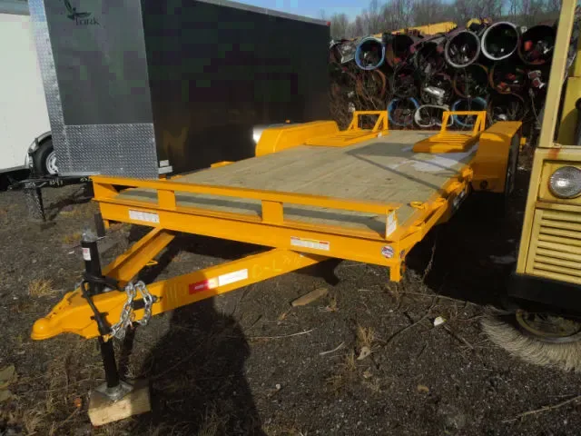 18ft  Open Car Hauler-Yellow Wood Deck