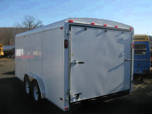 Enclosed 16ft Bumper Pull Car Hauler w/Ramp Door