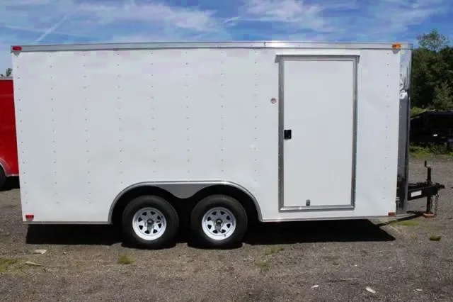 16ft White Race Package Car Hauler
