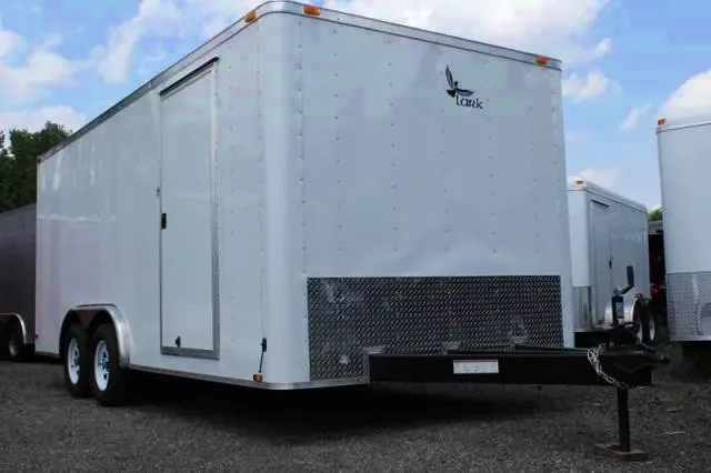 18FT Enclosed Trailer White With Flat Front