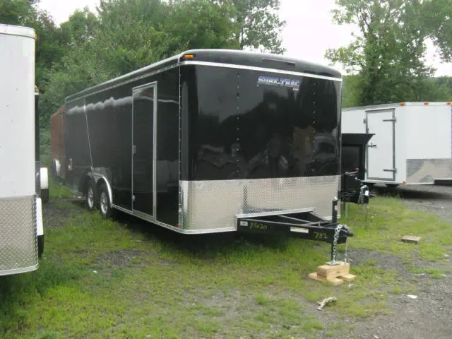 Black Flat Front Bumper Pull 20ft Car Hauler