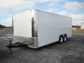 WHITE FLAT FRONT 20FT ENCLOSED CAR HAULER