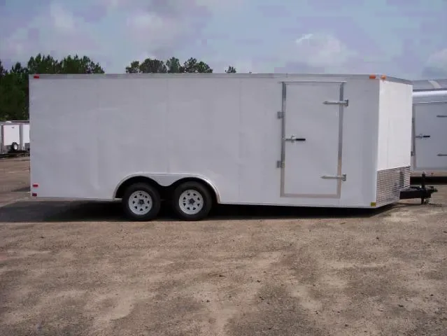 20FT AUTO TRAILER WHITE V-NOSE