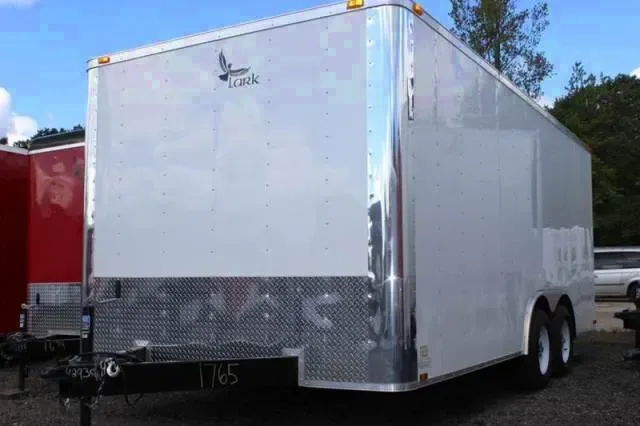 20ft Enclosed Trailer Flat Front White