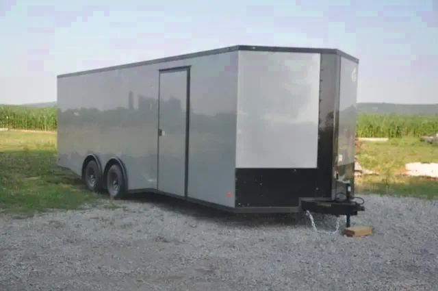 24FT SILVER CAR HAULER W/BLACKOUT TRIM