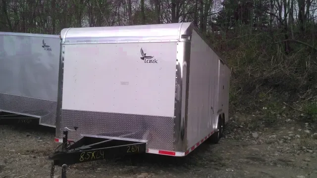 24ft White Flat Front Car Hauler w/Race Package
