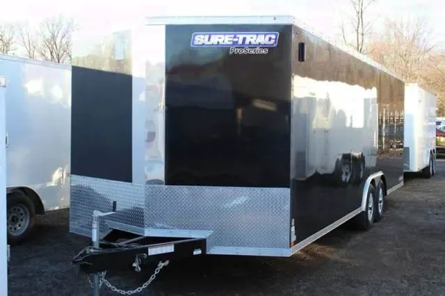 24ft V-nose Black Enclosed Auto Trailer
