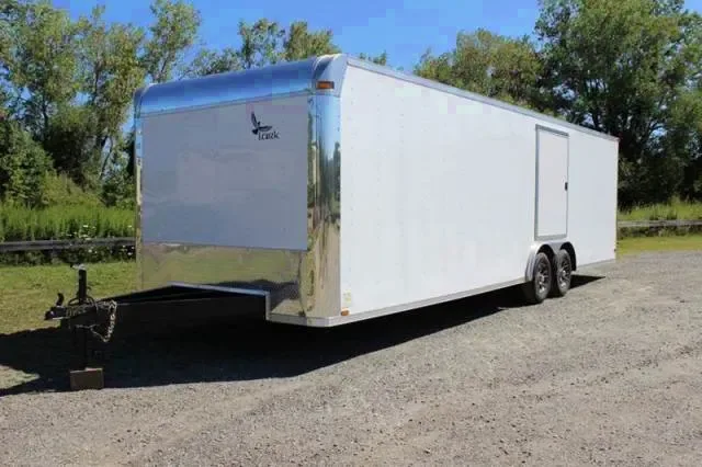 24ft White Race Car Hauler Package