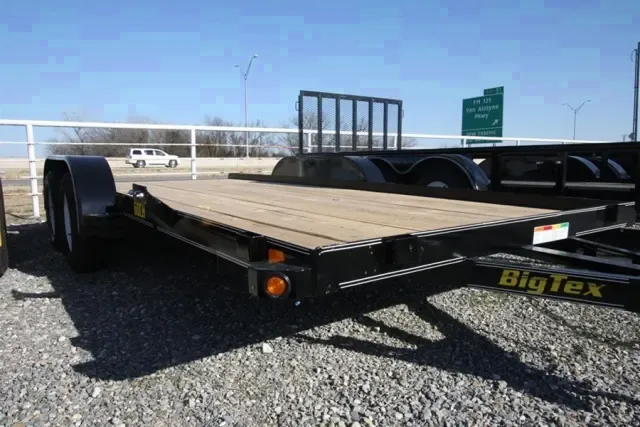 16ft  Car Hauler Black. Steel Frame and Wood Decking