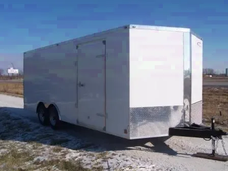 20ft White Enclosed Car Hauler with 5200lb Axles