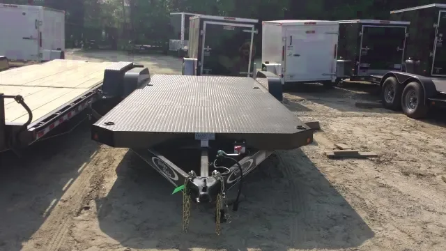 19FT Black Tandem Axle Steel Floor Car Hauler