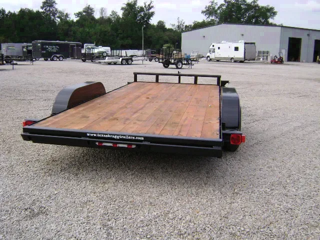 16ft 7000# Car Hauler with Ramps-Black Steel Frame