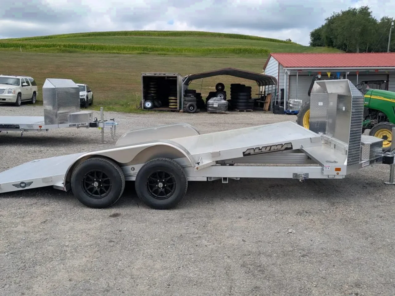 2027 Aluma 18' "Executive" Tilt Car Hauler w/ 20" Stationary + 18' Tilt (CAR HAULER)