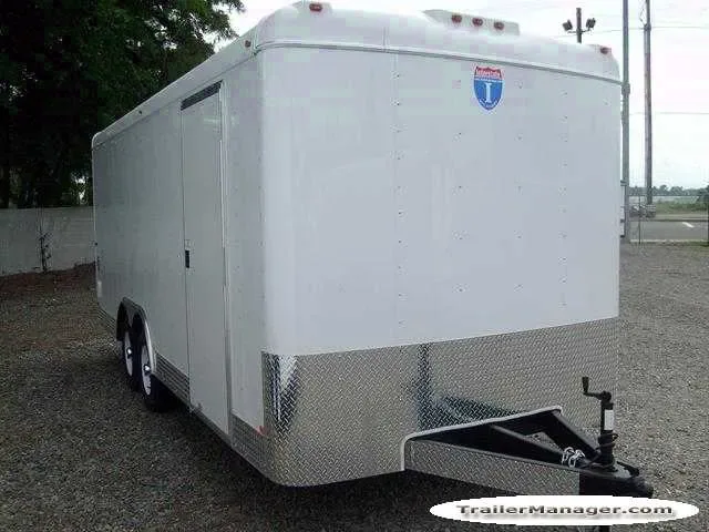 White 20ft Auto Trailer w/Side Door