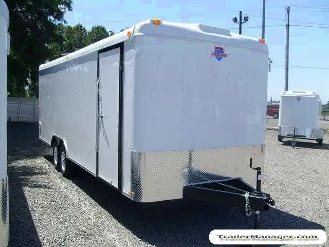 24ft  Car Hauler White With Ramp