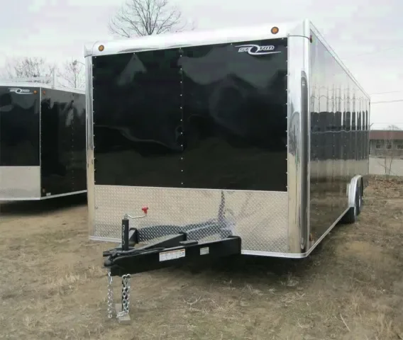 24ft Black Flat Front Race Trailer