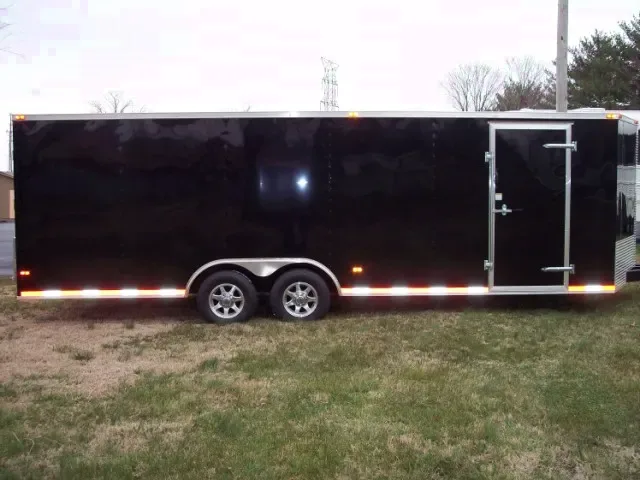 24ft Black V-Nose Auto Trailer w/Ramp
