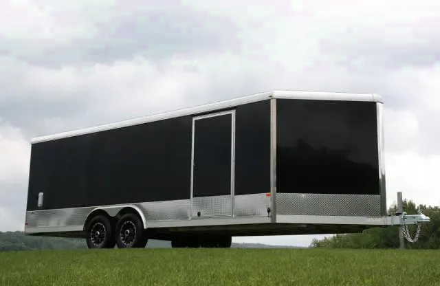 24FT ALUMINUM BLACK V-NOSE CAR HAULER
