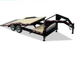 17+4ft Gooseneck Tilt Black with Wood Decking
